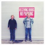 The boys outside the Downtown Harmons
