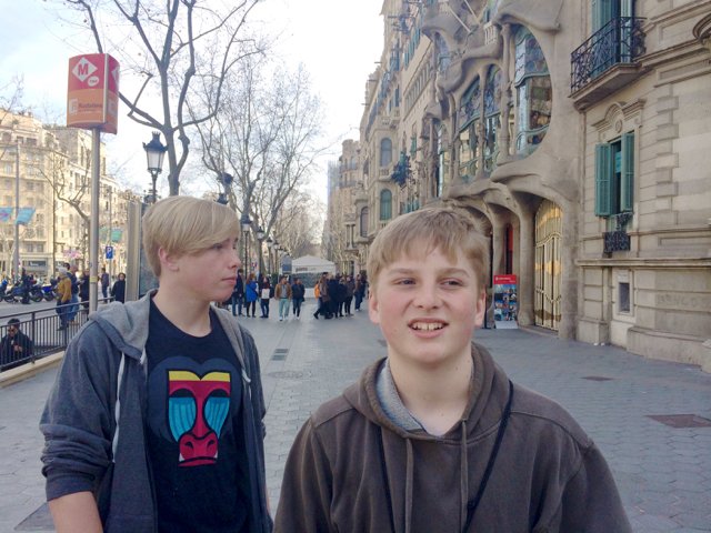 Perfectly Posed (wink wink) Kyle and Eli in Barcelona, Spain