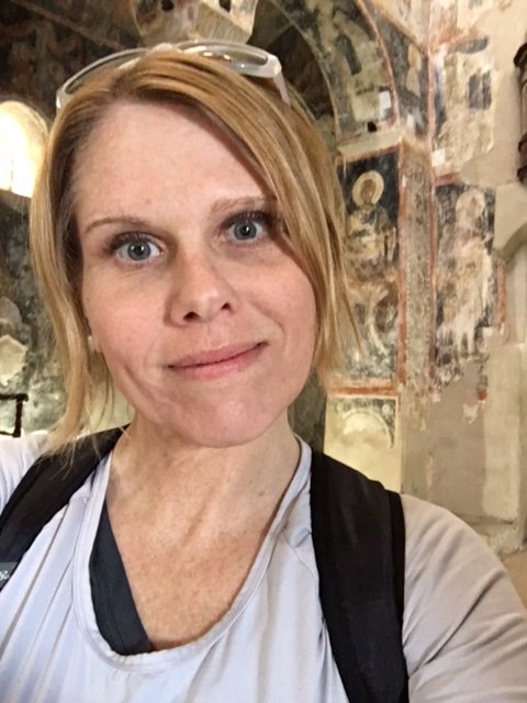 Me, Mystras, Greece