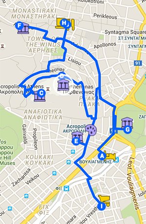 CrazyUs Itinerary: Walking Tour Athens, Greece