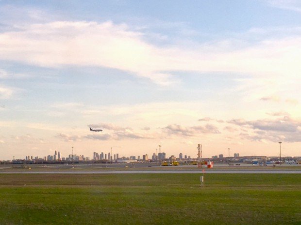 View from a plane at the Toronto, Canada International Airport, April, 2017