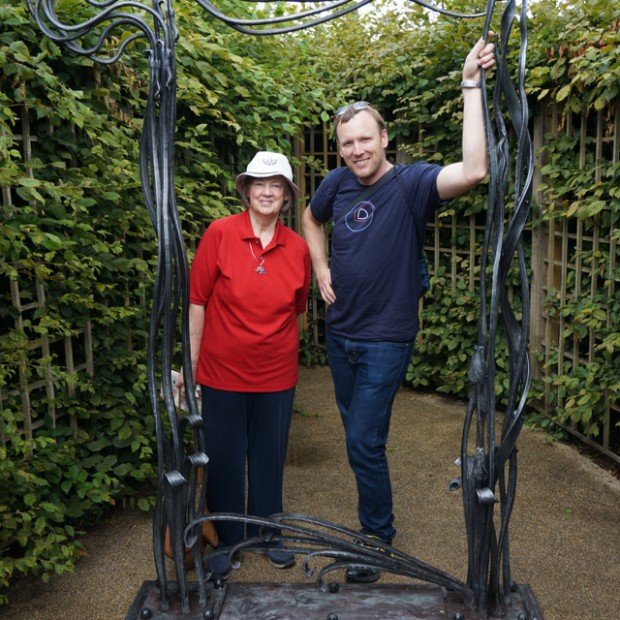 Dave and his mom, DeAnne, Hampton Court, England, July, 2014